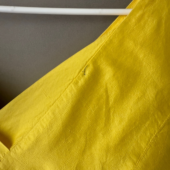 Tahari Arthur S.‎ Levine sz 10 yellow 100% silk faux wrap sun dress - Picture 5 of 10